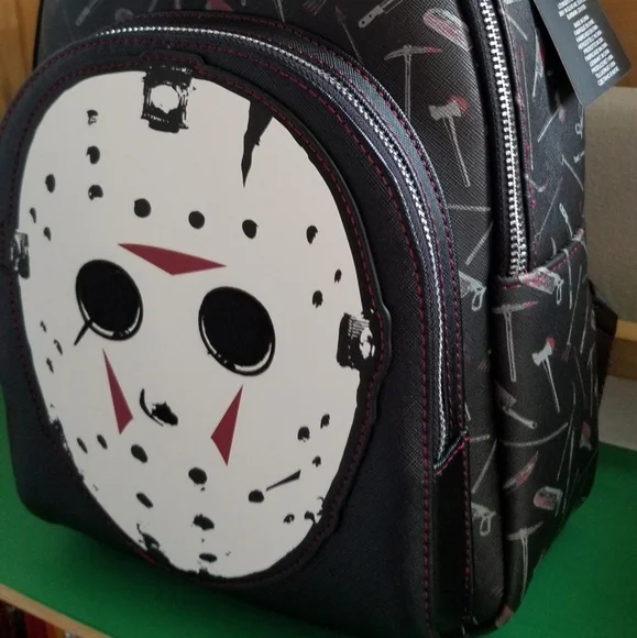 Loungefly Friday the 13th Jason Vorhees Glow in The Dark Mini Backpack - Picture 2 of 5